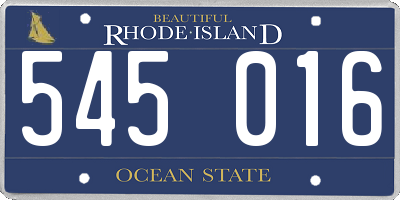 RI license plate 545016