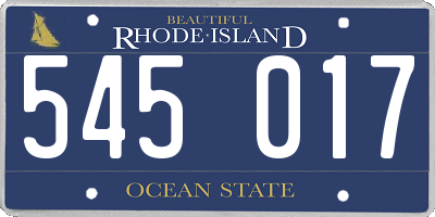 RI license plate 545017