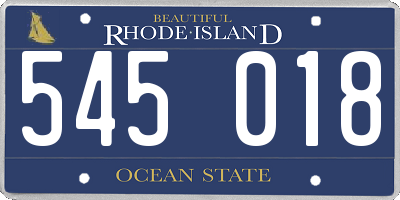 RI license plate 545018