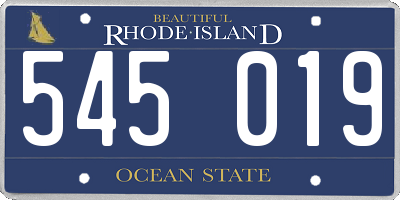 RI license plate 545019