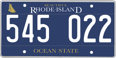 RI license plate 545022