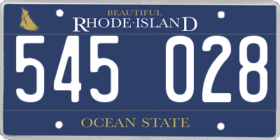 RI license plate 545028