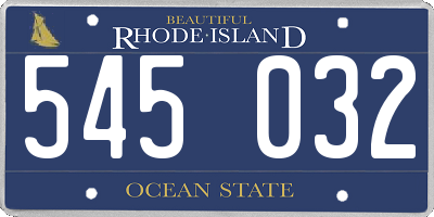 RI license plate 545032