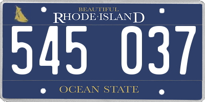RI license plate 545037