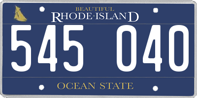 RI license plate 545040