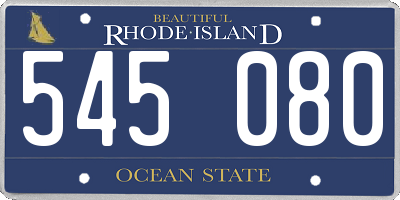 RI license plate 545080