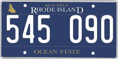RI license plate 545090