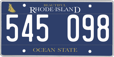 RI license plate 545098