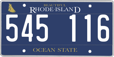 RI license plate 545116