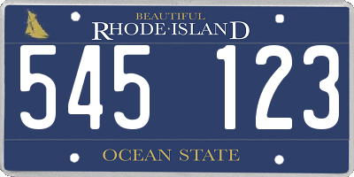 RI license plate 545123