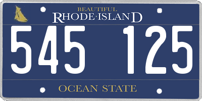 RI license plate 545125