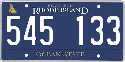 RI license plate 545133
