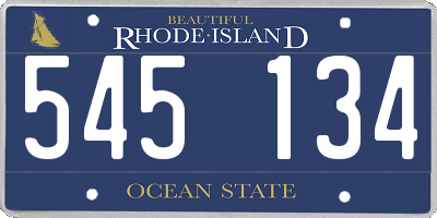 RI license plate 545134