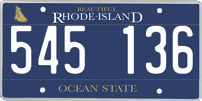 RI license plate 545136