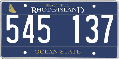 RI license plate 545137
