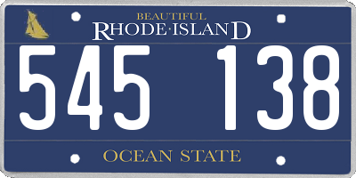 RI license plate 545138