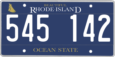 RI license plate 545142