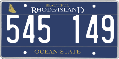 RI license plate 545149