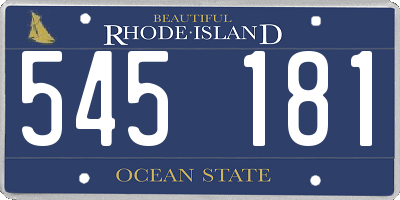 RI license plate 545181