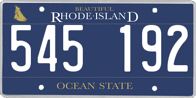 RI license plate 545192