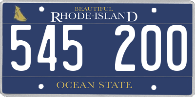 RI license plate 545200