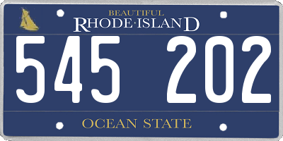 RI license plate 545202
