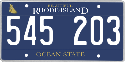 RI license plate 545203
