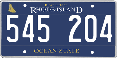 RI license plate 545204