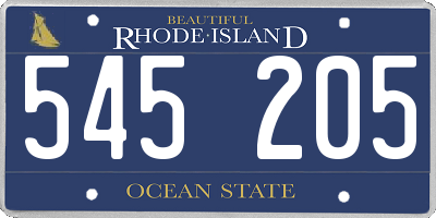 RI license plate 545205