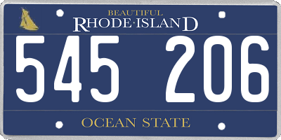 RI license plate 545206