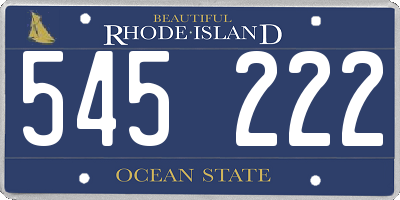 RI license plate 545222