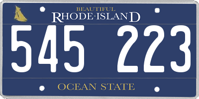 RI license plate 545223