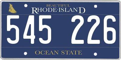 RI license plate 545226