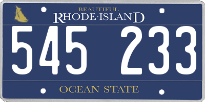 RI license plate 545233