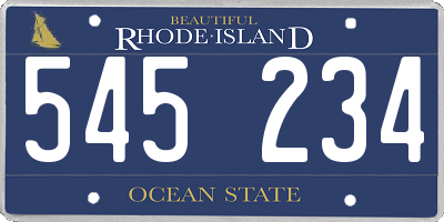RI license plate 545234
