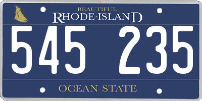 RI license plate 545235