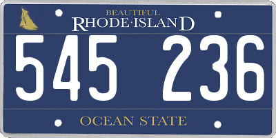 RI license plate 545236