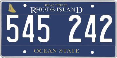 RI license plate 545242