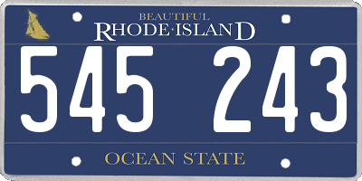 RI license plate 545243