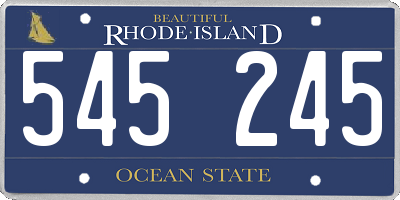RI license plate 545245
