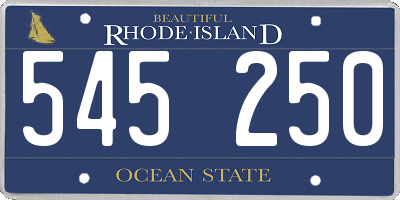 RI license plate 545250
