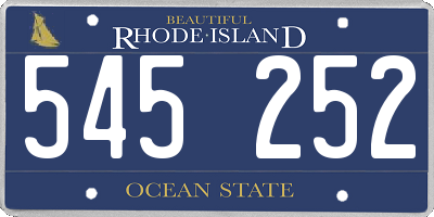 RI license plate 545252