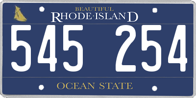 RI license plate 545254