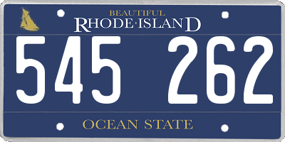 RI license plate 545262