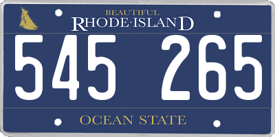 RI license plate 545265