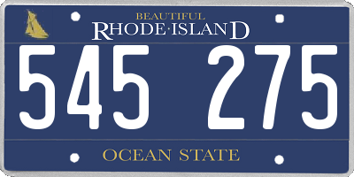 RI license plate 545275