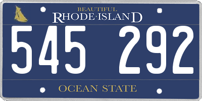 RI license plate 545292