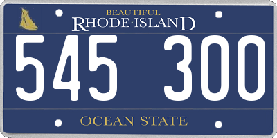 RI license plate 545300