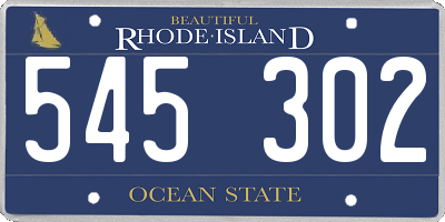 RI license plate 545302