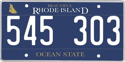 RI license plate 545303